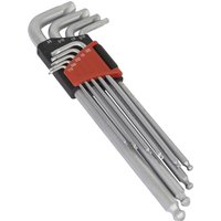 Sealey 9 Piece Lock On Ball End Hex Key Set Imperial Sealey 9 Piece Lock On Ball End Hex Key Set Imperial