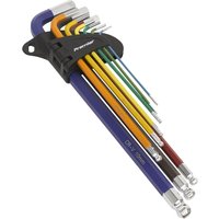 Sealey AK7191 9 Piece Colour Extra Long Ball End Hexagon Allen Key Set Metric Sealey AK7191 9 Piece Colour Extra Long Ball End Hexagon Allen Key Set Metric