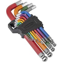 Sealey 13 Piece Jumbo Ball End Anti Slip Colour Coded Hex Key Set Sealey 13 Piece Jumbo Ball End Anti Slip Colour Coded Hex Key Set