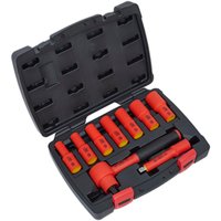 9 Piece 3 8" Drive VDE Insulated Hexagon WallDrive Socket Set