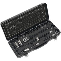 Sealey 28 Piece 1/2" Drive Hexagon Wall Socket Set 1/2" Sealey 28 Piece 1/2" Drive Hexagon Wall Socket Set 1/2"