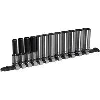 Sealey Black Series 12 Piece 3/8" Drive Deep Hexagon Socket Set 3/8" Sealey Black Series 12 Piece 3/8" Drive Deep Hexagon Socket Set 3/8"