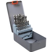 25 Piece Left Hand Spiral HSS Drill Bit Set