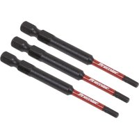 Sealey Impact Power Tool Hexagon Screwdriver Bits Hex 3mm 75mm Pack of 3 Sealey Impact Power Tool Hexagon Screwdriver Bits Hex 3mm 75mm Pack of 3