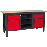 Sealey Workstation with 2 Drawers, 2 Cupboards 1.69m Sealey Workstation with 2 Drawers, 2 Cupboards 1.69m