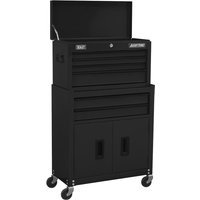 Sealey 6 Drawer Top Chest and Tool Roller Cabinet Combination Black Sealey 6 Drawer Top Chest and Tool Roller Cabinet Combination Black