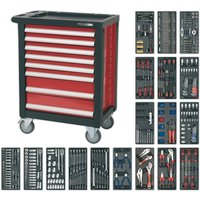 Sealey Premier 8 Drawer Roller Cabinet + 707 Piece Tool Kit Black / Red Sealey Premier 8 Drawer Roller Cabinet + 707 Piece Tool Kit Black / Red