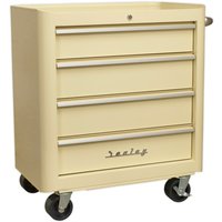 Sealey Retro Style 4 Drawer Roller Cabinet Cream Sealey Retro Style 4 Drawer Roller Cabinet Cream