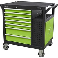 Sealey 7 Drawer Roller Cabinet Workstation Black / Green Sealey 7 Drawer Roller Cabinet Workstation Black / Green