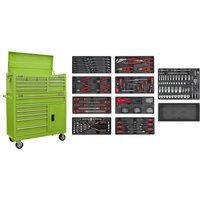 Sealey American Pro 15 Drawer Roller Cabinet + 117 Piece Hand Tool Kit Green Sealey American Pro 15 Drawer Roller Cabinet + 117 Piece Hand Tool Kit Green