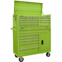 Sealey 15 Drawer Top Chest and Tool Roller Cabinet Combination Green Sealey 15 Drawer Top Chest and Tool Roller Cabinet Combination Green