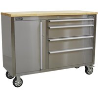 Sealey Stainless Steel 4 Drawer Tool Roller Cabinet Stainless Steel Sealey Stainless Steel 4 Drawer Tool Roller Cabinet Stainless Steel