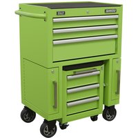 Sealey Tool Roller Cabinet and Pull Out Utility Seat Green Sealey Tool Roller Cabinet and Pull Out Utility Seat Green