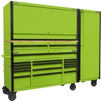 15 Drawer Wooden Worktop Trolley Hutch Locker Combo
