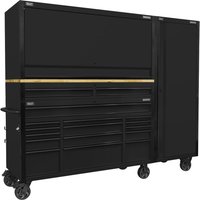 Sealey Superline Pro 15 Drawer Trolley Workstation and Side Locker Black Sealey Superline Pro 15 Drawer Trolley Workstation and Side Locker Black