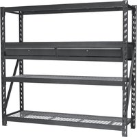 AP6572 Heavy Duty 4 Shelf Racking Unit Double Drawer