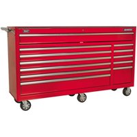 Sealey Superline Pro 12 Drawer Heavy Duty Wide Roller Cabinet Red Sealey Superline Pro 12 Drawer Heavy Duty Wide Roller Cabinet Red