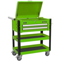 Sealey 2 Drawer Heavy Duty Mobile Tool and Parts Trolley Green & Black Sealey 2 Drawer Heavy Duty Mobile Tool and Parts Trolley Green & Black