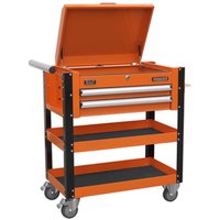 Sealey 2 Drawer Heavy Duty Mobile Tool and Parts Trolley Orange Sealey 2 Drawer Heavy Duty Mobile Tool and Parts Trolley Orange