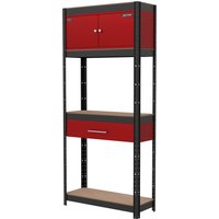Sealey American Pro 4 Tier Shelving Unit with Cupboard & Drawer Sealey American Pro 4 Tier Shelving Unit with Cupboard & Drawer