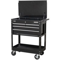 Sealey 4 Drawer Heavy Duty Mobile Tool and Parts Trolley Black Sealey 4 Drawer Heavy Duty Mobile Tool and Parts Trolley Black