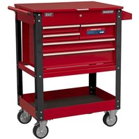 Sealey Heavy Duty 5 Drawer Tool and Parts Trolley Red Sealey Heavy Duty 5 Drawer Tool and Parts Trolley Red