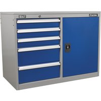 Sealey Premier Industrial Cabinet and Locker 5 Drawer Blue / Grey Sealey Premier Industrial Cabinet and Locker 5 Drawer Blue / Grey