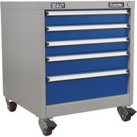 Sealey Premier Industrial Mobile Cabinet 5 Drawer Blue / Grey Sealey Premier Industrial Mobile Cabinet 5 Drawer Blue / Grey