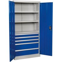 Sealey Premier Industrial Cabinet 5 Drawer Blue / Grey Sealey Premier Industrial Cabinet 5 Drawer Blue / Grey