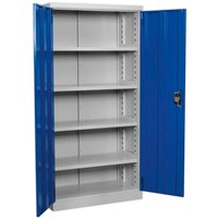 Sealey Premier Industrial Shelving Cabinet 4 Shelf Blue / Grey Sealey Premier Industrial Shelving Cabinet 4 Shelf Blue / Grey