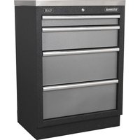 Sealey Superline Pro Modular Cabinet 4 Drawer MSS System Black / Grey Sealey Superline Pro Modular Cabinet 4 Drawer MSS System Black / Grey