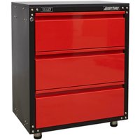 Sealey American Pro Modular 3 Drawer Cabinet and Worktop Black / Red Sealey American Pro Modular 3 Drawer Cabinet and Worktop Black / Red
