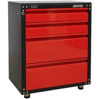 Sealey American Pro Modular 4 Drawer Cabinet and Worktop Black / Red Sealey American Pro Modular 4 Drawer Cabinet and Worktop Black / Red