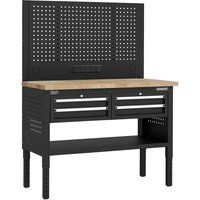 Superline Pro 4 Drawer Modular Workbench Pegboard 1.26m