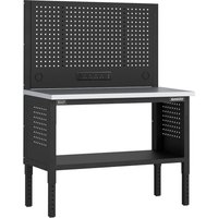 Superline Pro Modular Stainless Steel Top Workbench Pegboard 1.26m