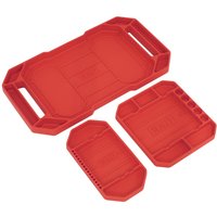 3 Piece Non Slip Flexible Tool Tray Set