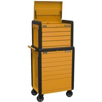 Sealey 11 Drawer Push To Open Roller Cabinet and Chest Combo Orange Sealey 11 Drawer Push To Open Roller Cabinet and Chest Combo Orange