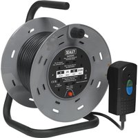 2 Socket Cable Extension Reel RCD Plug 240v 25m