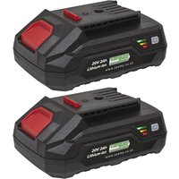 Sealey BK02 20v Cordless SV20V Li-ion Battery 2ah Pack of 2 2ah Sealey BK02 20v Cordless SV20V Li-ion Battery 2ah Pack of 2 2ah