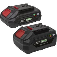 Sealey BK24 20v Cordless SV20V Li-ion Battery 2ah and 4ah Pack of 2 2ah & 4ah Sealey BK24 20v Cordless SV20V Li-ion Battery 2ah and 4ah Pack of 2 2ah & 4ah