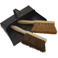 Sealey 3 Piece Metal Dustpan and Brush Set Sealey 3 Piece Metal Dustpan and Brush Set