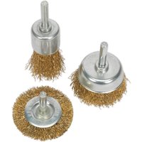 Sealey 3 Piece Brassed Wire Brush Set Sealey 3 Piece Brassed Wire Brush Set