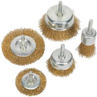 Sealey 5 Piece Brassed Wire Brush Set Sealey 5 Piece Brassed Wire Brush Set