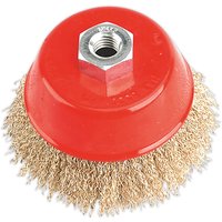 Sealey Brassed Wire Cup Brush 100mm M14 Thread Sealey Brassed Wire Cup Brush 100mm M14 Thread