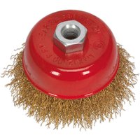 Sealey Brassed Wire Cup Brush 75mm M14 Thread Sealey Brassed Wire Cup Brush 75mm M14 Thread