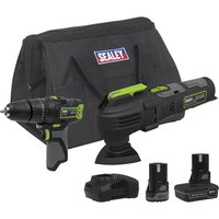 Sealey 10.8v Cordless Combi Drill and Multi Tool Kit 1 x 2ah & 1 x 4ah Li-ion Battery Charger Bag Sealey 10.8v Cordless Combi Drill and Multi Tool Kit 1 x 2ah & 1 x 4ah Li-ion Battery Charger Bag