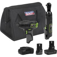 Sealey 10.8v Cordless 3/8" Drive Impact and Ratchet Wrench Kit 1 x 2ah & 1 x 4ah Li-ion Battery Charger Bag Sealey 10.8v Cordless 3/8" Drive Impact and Ratchet Wrench Kit 1 x 2ah & 1 x 4ah Li-ion Battery Charger Bag