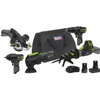 Sealey 10.8v Cordless 5 Piece Power Tool Kit 1 x 2ah & 1 x 4ah Li-ion Battery Charger Bag Sealey 10.8v Cordless 5 Piece Power Tool Kit 1 x 2ah & 1 x 4ah Li-ion Battery Charger Bag