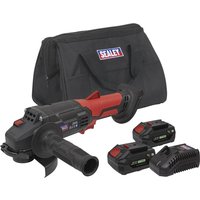 Sealey CP20VAGB 20v Cordless Angle Grinder 115mm 2 x 4ah Li-ion Battery Charger Bag Sealey CP20VAGB 20v Cordless Angle Grinder 115mm 2 x 4ah Li-ion Battery Charger Bag