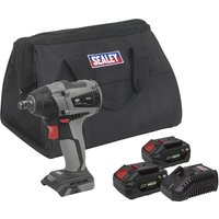 Sealey CP20VIWX 20v Cordless Brushless Impact Wrench 1/2" 1 x 2ah & 1 x4ah Li-ion Battery Charger Bag Sealey CP20VIWX 20v Cordless Brushless Impact Wrench 1/2" 1 x 2ah & 1 x4ah Li-ion Battery Charger Bag